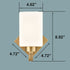 Modern Set of 2 Square Brass Gold Wall Light Fixtures For Bathroom